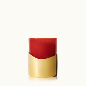 Thymes Simmered Cider Poured Candle in Harvest Red